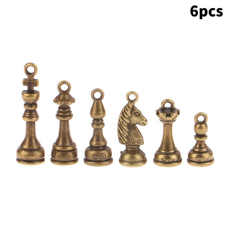 6 шт./компл. подвески шахматный кулон подходят винтажные тибетские бронзовые DIY для ювелирных изделий ручной работы аксессуары