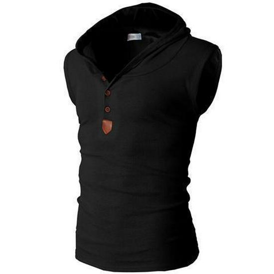 Men's Summer Sleeveless Hooded Vest - Korean Style Fitness Stretch Waistcoat