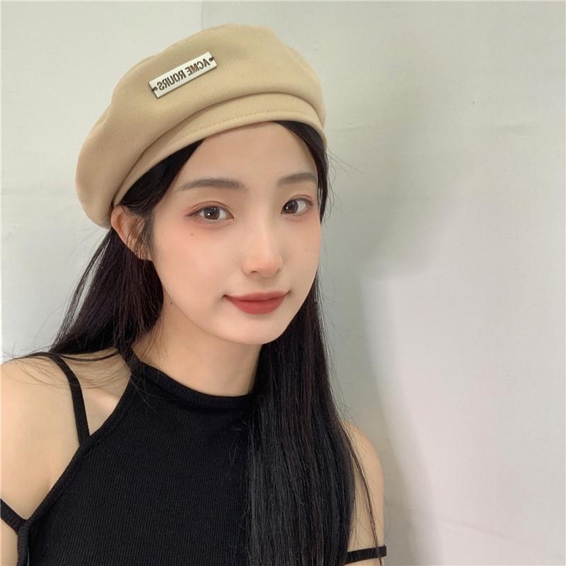 Стильный шерстяной берет для женщин, модная осенне-зимняя шапка художника с деталями в виде английских букв