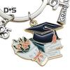Брелок для ключей в виде выпускной шапки, прочный металлический, класс 2025 года, выпускной бакалавр, шляпа, брелок, держатель, сумка, рюкзак, подвесное украшение