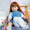 23'' Мягкая кукла для девочки Reborn, имитация, милая, тяжелая, реалистичная, с прошитыми волосами, на день рождения новорожденного