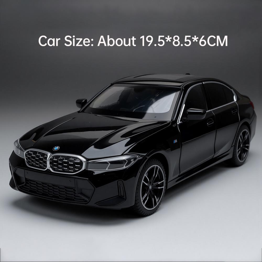 Scale 1:24 325li M3 Model Car Toy Doors Opened Pull Back Miniature Models Sound Light Front Wheel Steer Cars Desktop Decoration