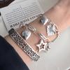 Xiaomi 100% Solid 925 Sterling Silver Metal Bracelet for Women Vintage Handmade Simple Heart Star Bracelet Birthday Gift Party