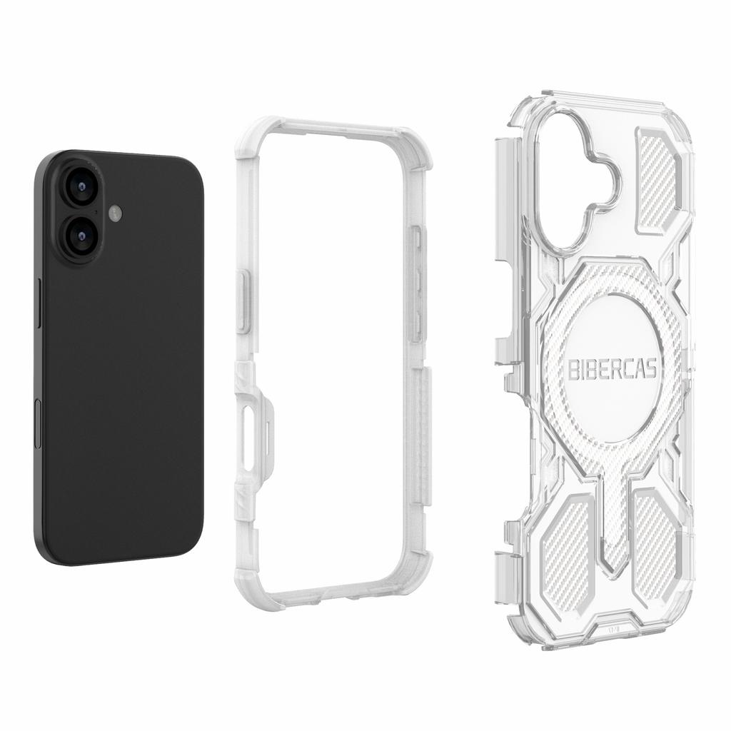 BIBERCAS J-16 Transparent Series For iPhone 17 Case Compatible with MagSafe TPU+PC Phone Cover