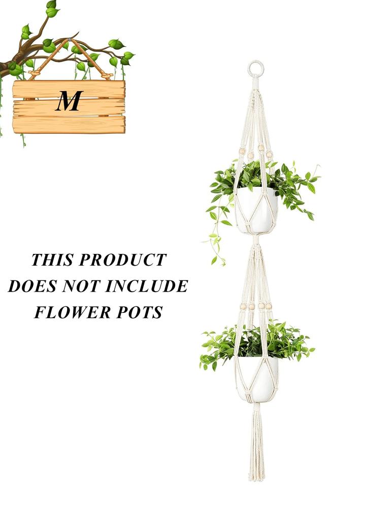 Handmade Hanging Plant Macrame Plant Hanger Flower Pot Planter Hanger Wall Decor Courtyard Garden Hanging Planter Hanging Basket