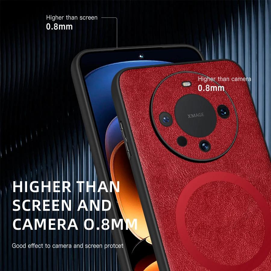 For Huawei Mate 60 60 Pro 60 ProPlus PU Leather Magnetic Ring Soft Edge Anti-Drop Anti-Fingerprint Phone Case