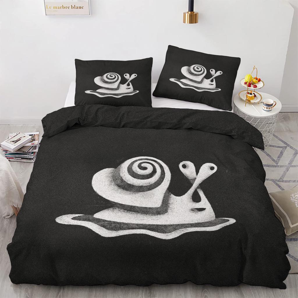 Colourful Snail Duvet Cover Set Cute Kawaii Animal Polyester Comforter Cover King Queen Size For Kids Boys Girls Bedding Set