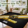 Crystal Velvet Square Rug Custom NameBoston Bruins Pattern Non Slip Home Floor Decor Rug
