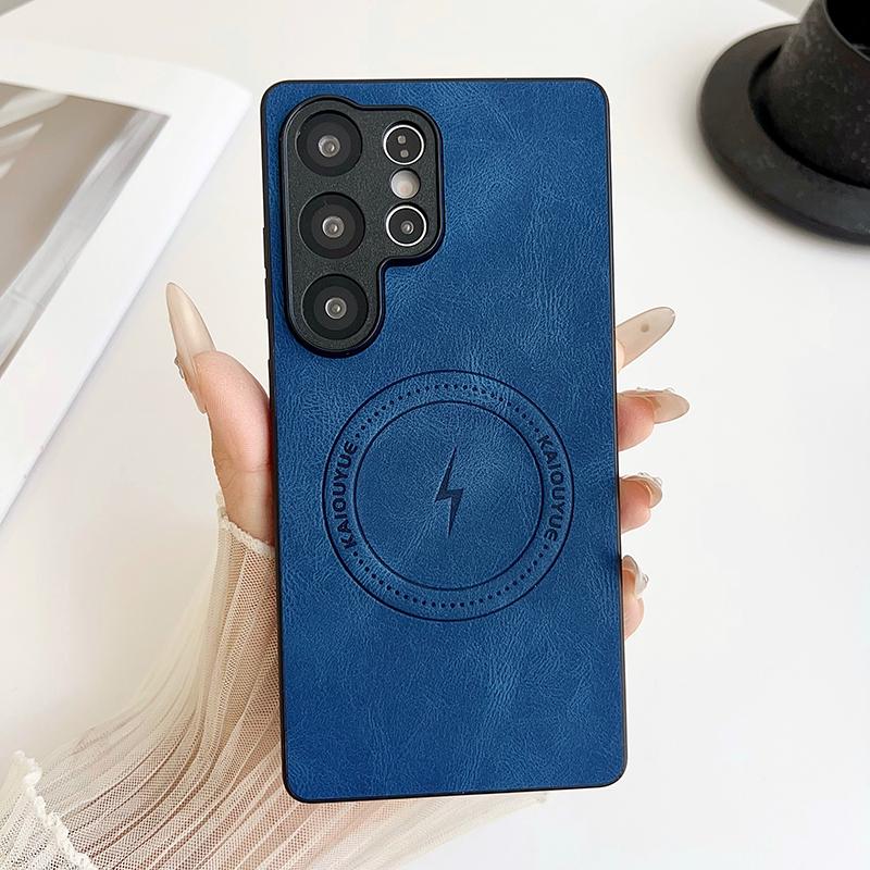 S25 Plus Роскошный Матовый Чехол для Телефона из Мягкой Кожи Для Samsung Galaxy S25 Ultra S25 Edge Бампер Ударопрочный Магнитная Крышка S25 FE Чехол