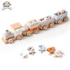 Wooden Montessori Train Toy Cartoon Farm, Ocean, Forest, Animal, Train Baby Wooden Stacking Game Early Educational Toy Baby Gift