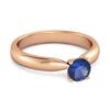 Blue Sapphire Classic Solitaire Ring - 925  Sterling Silver Rose Gold Vermeil