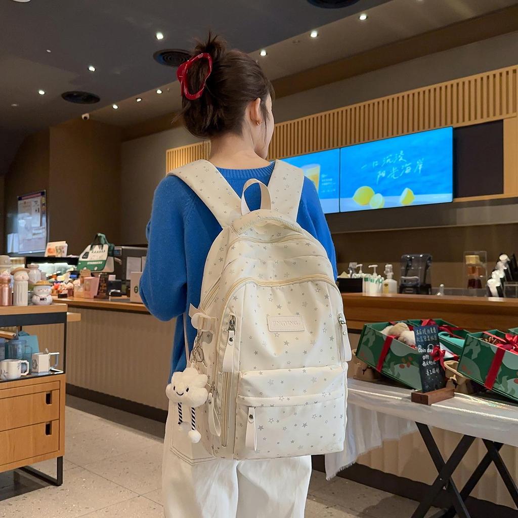 Mori Style Cute Star Backpack: High-End, Lightweight, Large Capacity for Middle School Students