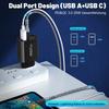 Chargeur USB C 2 pièces, Chargeur Rapide Type C 20W 2 Ports avec câble de Charge c 2 pièces 2M, Prise USB pd3.0 et QC 3.0,
