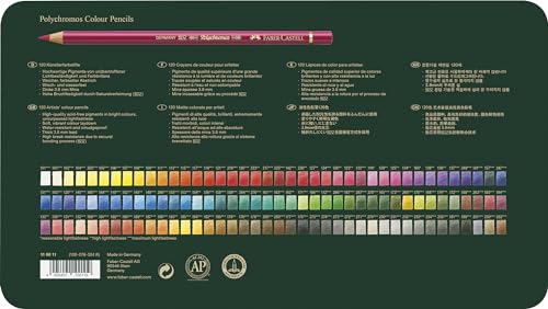 Faber-Castell Набор цветных карандашей Polychromos, 120 цветов, жестяная коробка, 110011 [Официальный японский продукт]