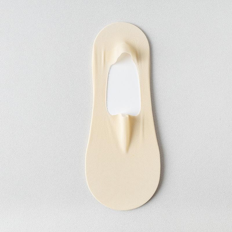 Women's Summer Thin Cotton Bottom Invisible Ice Silk Shallow Mouth Non Slip Non Drop Heel Socks