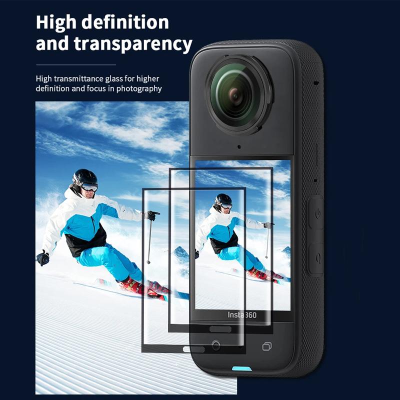 1/2 шт. Изогнутое стеклянное защитное стекло для Insta360 X5 + Магнитная рамка-клетка с креплением «холодный башмак» для аксессуаров Insta 360 X5