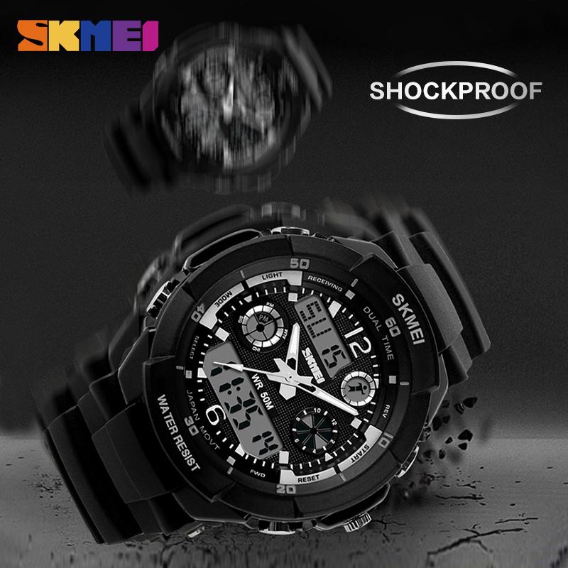 Skmei Детские часы Anti-Shock 5Bar Водонепроницаемые Спортивные детские часы Модные цифровые часы Relogio Masculino 0931 1060