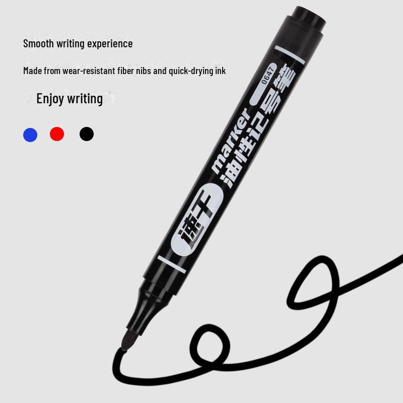 Черная толстая водонепроницаемая ручка-маркер с большой емкостью