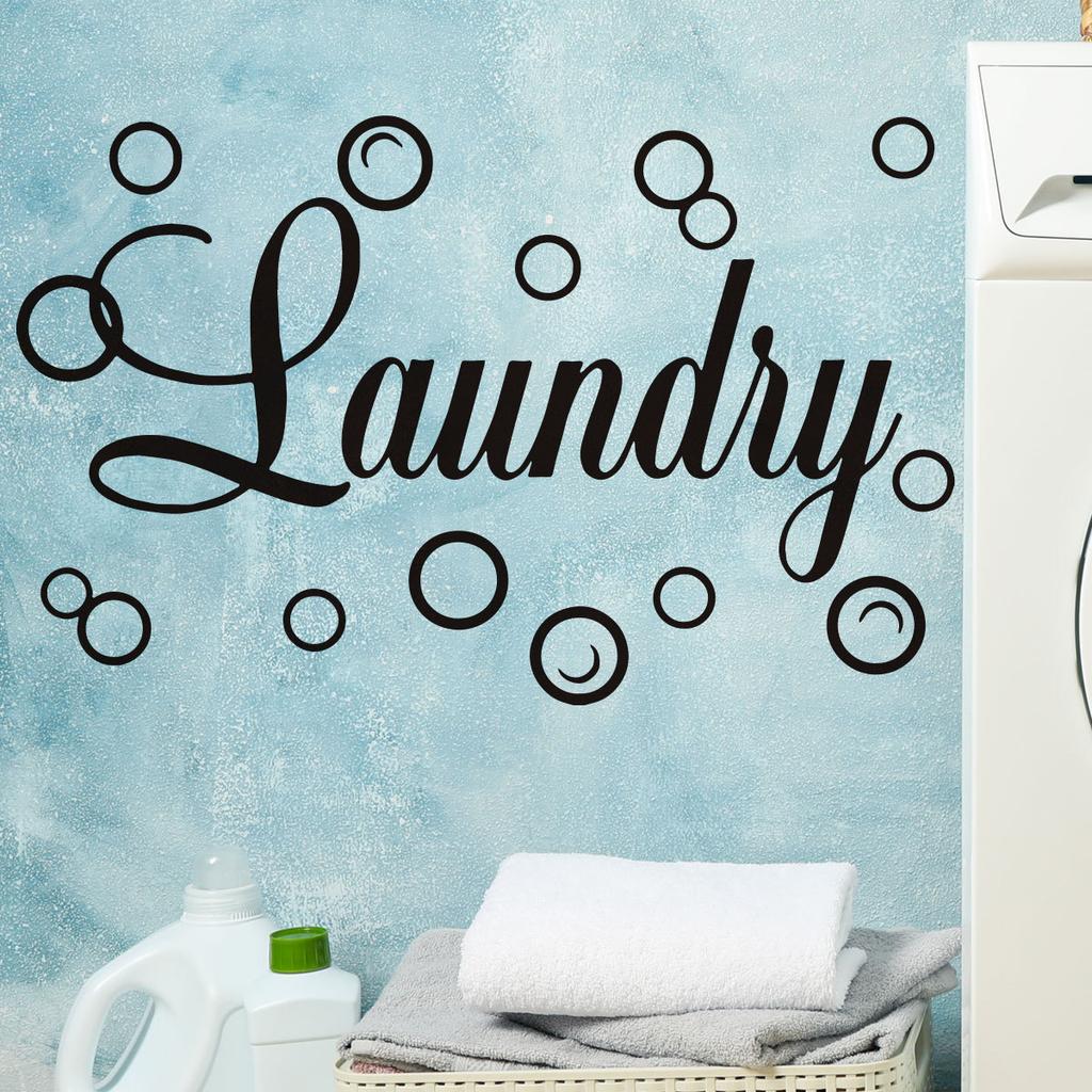 Yy582 Персонализированная и креативная наклейка на стену в виде пузырей с английским алфавитом, декоративная наклейка на стену для прачечной, большое количество можно обсудить