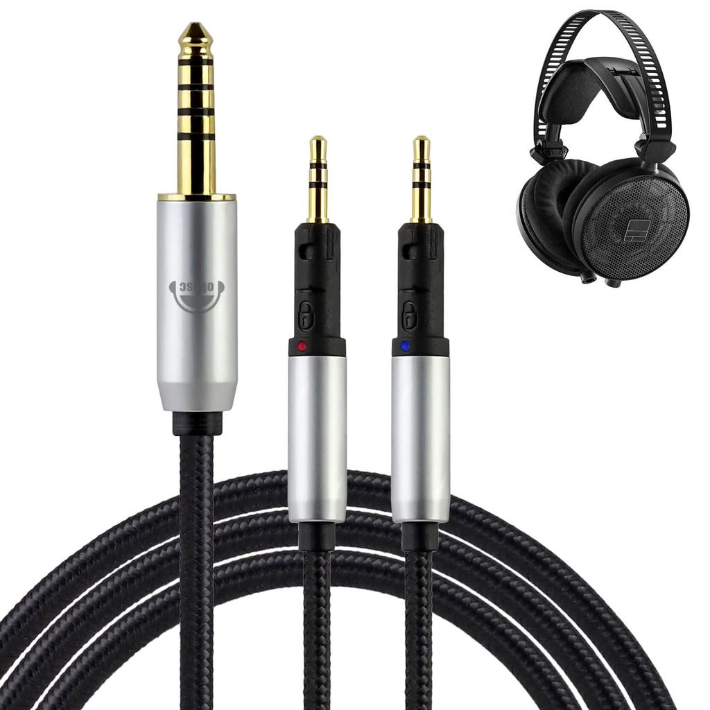 Okcsc TCR70X Запасной кабель для наушников для Audio-Technica ATH-R70X/R70xa, 2,0 м, 4-жильный OFC с разъемом 4,4 мм