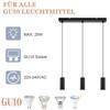 Lampe suspendue - NETTLIFE - 3 ampoules GU10 - Noir - Métal - Style industriel