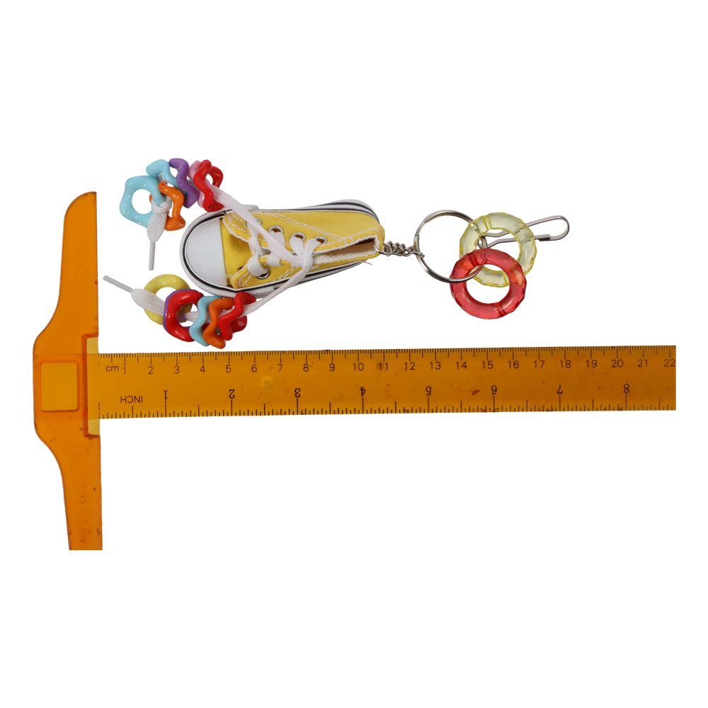 Colorful Parrot Nibbling Toy 3.14*1.49*1.57 Inch Canvas Shoe Circle Interactive Toy