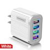 Phone Charger 4 Port USB Fast Mobile Phone Charger Adapter 5V 3A for iPhone Samsung Huawei Xiaomi Quick Charging Power Source