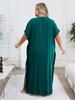 EDOLYNSA 2024 Elegant Gold Thread Embroidered Plus Size Kaftan Women Long Beach Dress Summer Vacation Homewear Swimsuit Cover Up Loose Caftan