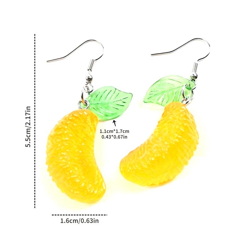 1 пара симпатичных сережек-имитаций апельсина, креативные забавные серьги-гвоздики в виде фруктов для девочек, летние универсальные украшения для ушей, подарок