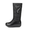 Winter Women Platform Snow Boots Crystal Fox Black Brown Down Plush Casual Travel Lady Round Toe Wedge Heels Mid-calf Boots