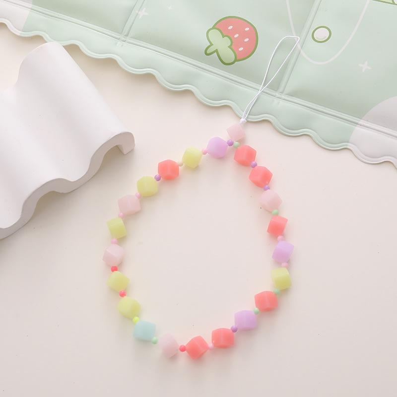 Красочный мультяшный чехол для телефона с ремешком и электропокрытием в квадратную клетку