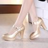 Fashion Women High Heels Block Heels Gold Silver Wedding Shoes Women Pumps 2025 Rhinestone 10cm Party Dress Shoe Plus Size 44