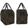 Сумка для ланча для женщин Роскошная Восточная Мандала Королевский Ретро Цветочный Черный Антикварный Изолированный Ланчбокс Сумка-холодильник для работы школы