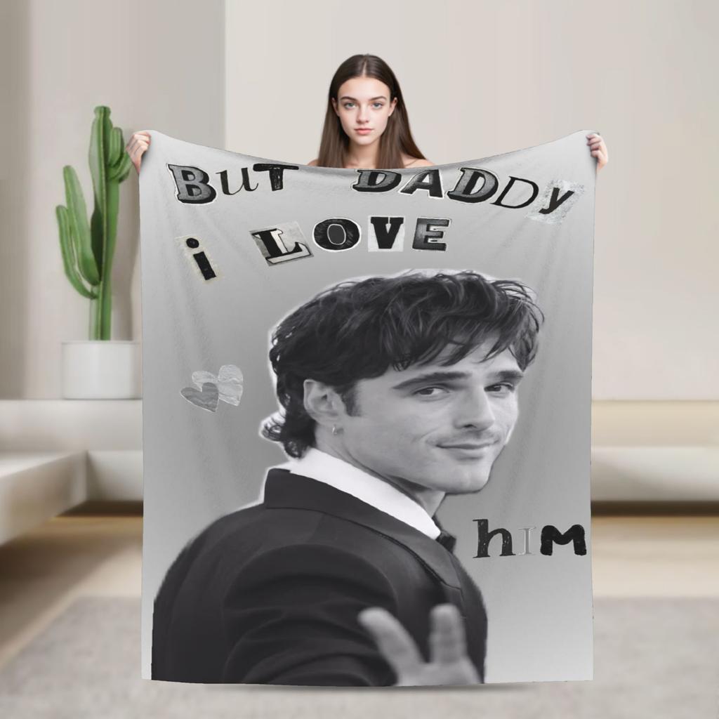 Jacob Elordi Actor Photo Collage Soft Warm Blankets Office Plush Throw Blanket Home Decor Flannel Bedspread Sofa Bed Cover