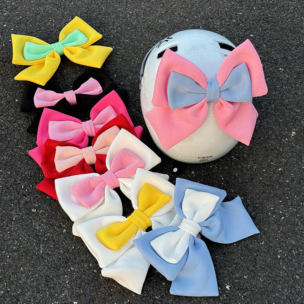 Мотоциклетный шлем с двухцветным бантом, украшением для электрического велосипедного шлема, аксессуары для украшения кузова автомобиля, бант для девушек и женщин