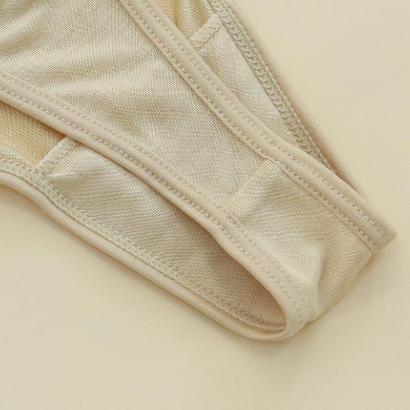 1 Pc Elastic Silk Thong for Women Mulberry Silk Erotic Underwear Low Waist Breathable Triangle Pants T-pants