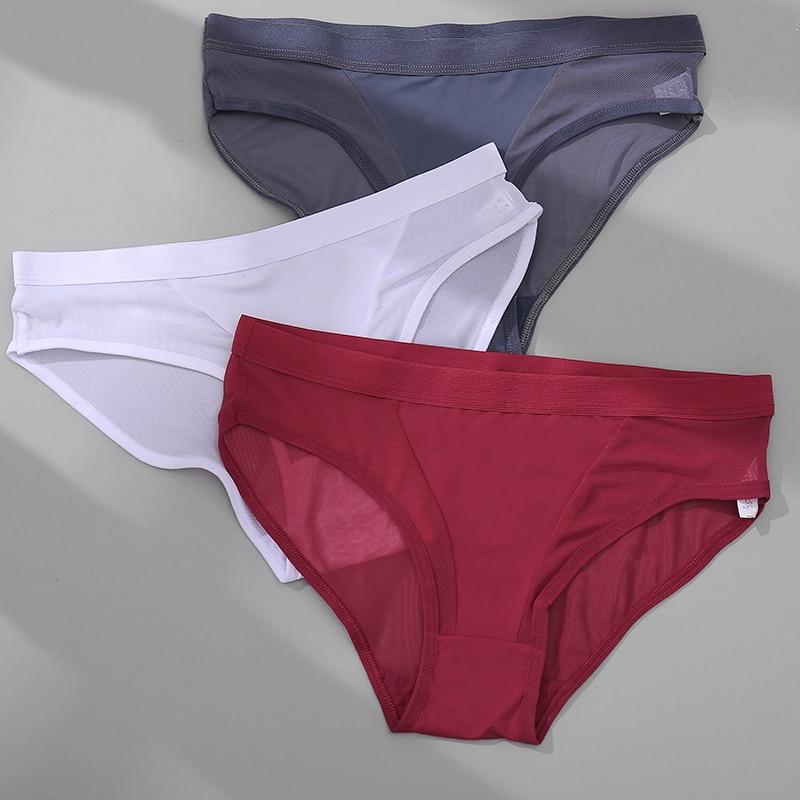 FINETOO 1/2PCS Sexy Mesh Breathable Women's Panties Lingerie Woman Underwear For Girls Briefs Femme Panties M-XL