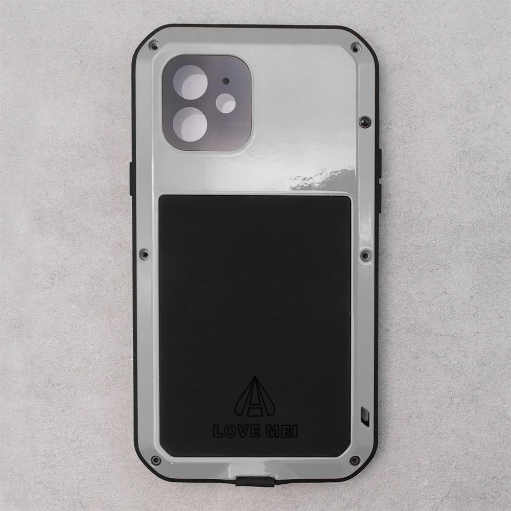 Love Mei iPhone 12 Case, Armored with Glass, Gray