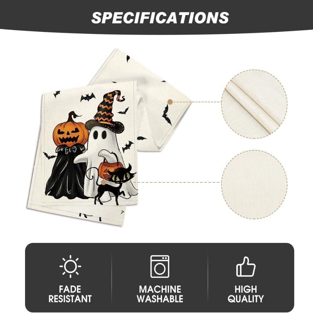 Тыквы Черная кошка Украшение стола Узор Gost Декор для домашней вечеринки Модная дорожка для стола на Хэллоуин