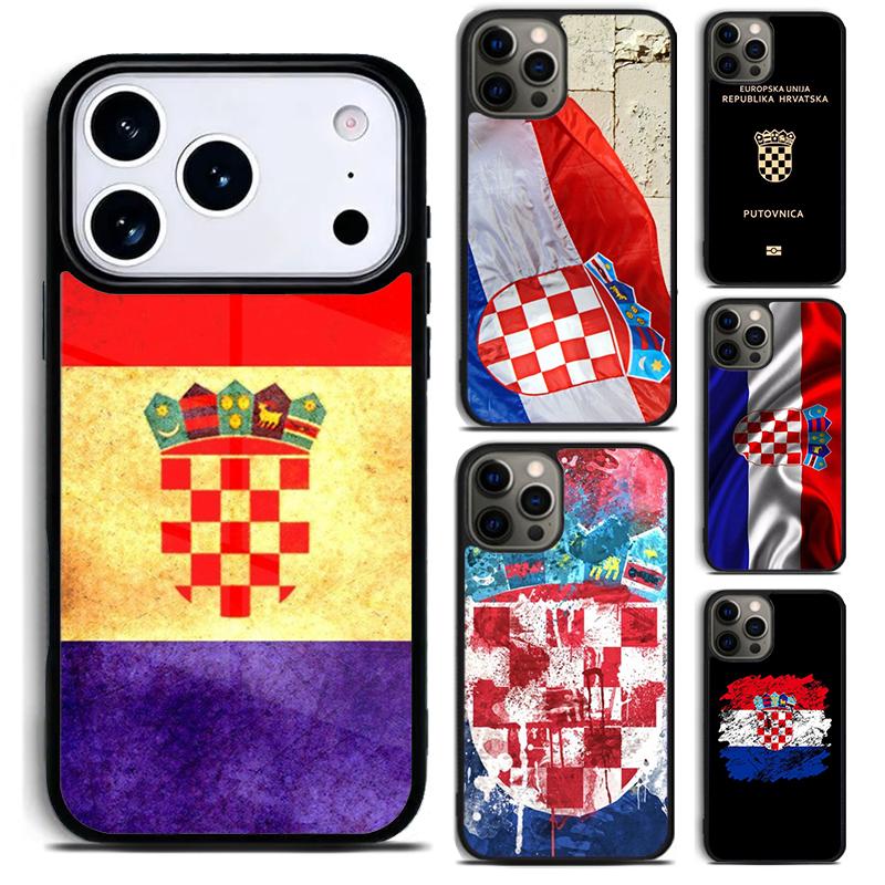 Чехол для телефона с принтом флага Хорватии Для iPhone 17 16 15 14 13 12 11 Pro Max Plus 17Air Мягкий силиконовый чехол