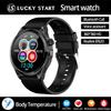 AMOLED Healthy Body Temperature Smart Watch Men Bluetooth Call 360*360 HD Screen Sports Blood Pressure Heart Rate Smartwatch For Android