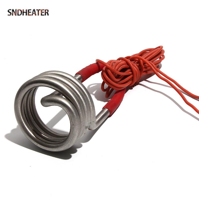 SNDHEATER 220В/380В Электрический циркуляционный нагреватель для дистилляции воды 2,5 кВт/3 кВт/4,5 кВт Спиральный кипящий нагревательный элемент 80*140 мм для ведра
