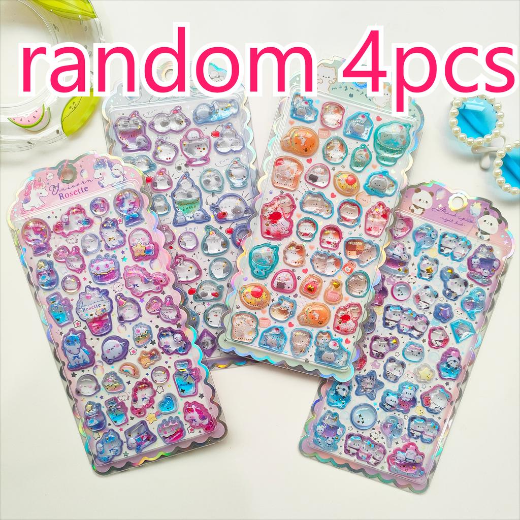 New Japanese Kids Reward 3D Relief Stickers - Cute Cartoon Crystal Gem Diamond Decals for DIY Journal Crafts & Gift Presents
