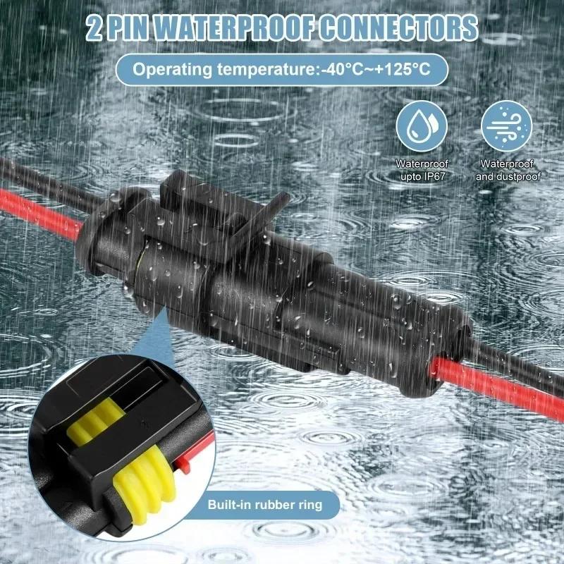 10 шт./5 комплектов 2-контактный водонепроницаемый разъем Папа и Мама 16 AWG провод для автомобиля грузовика лодки электрический разъем