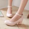 Women's High Heel Single Shoes Solid Color Thick Heel Light Mouth Four Seasons Shoes Large Women's Shoes