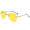 Men Ultralight Titanium Polarized Photochromic Lens Sunglasses Rimless Aviation Style Design Night Vision Glasses