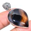 Natural Botswana Agate Gemstone 925 Solid Sterling Silver Pendant 1.77" i4P28