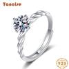 Tancise Classic 925 Sterling Silver Moissanite Ring Ladies Jewelry Wedding Promise Party Gift
