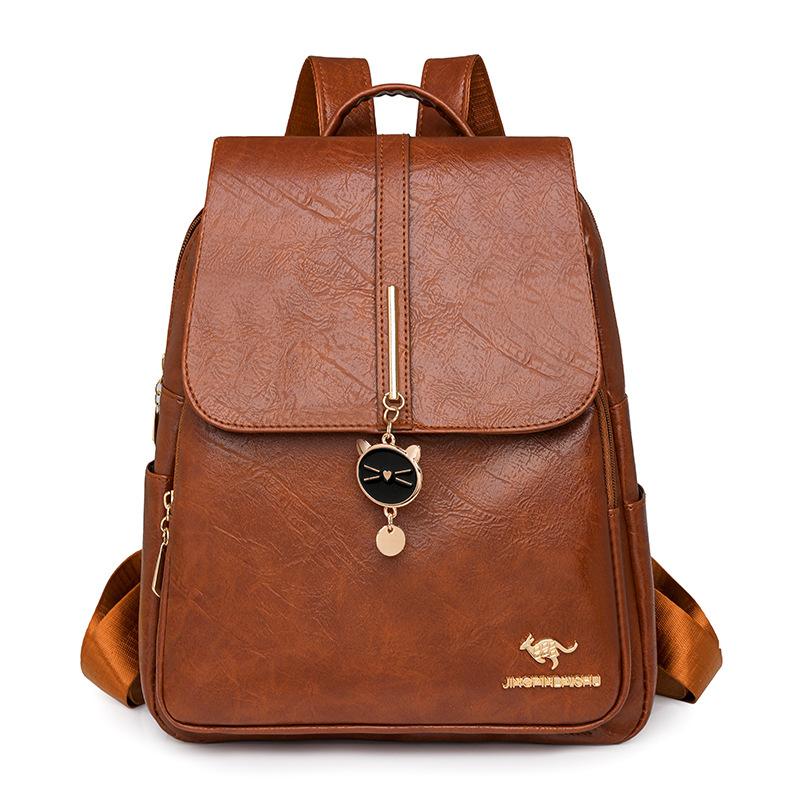 Рюкзак из мягкой кожи, женский рюкзак большой вместимости, студенческий школьный рюкзак