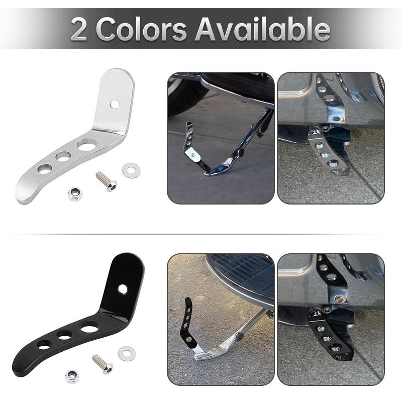 Black Motorcycle Foot Pedal Kickstand Chrome Stand Extension Kit For Harley CVO Touring Road King Electra Street Glide 1991-2022